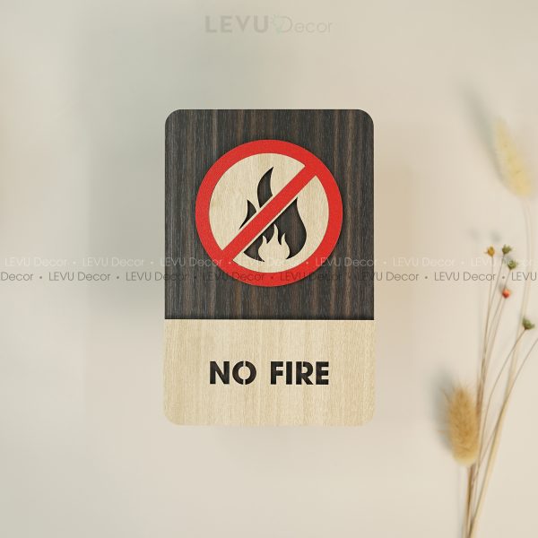 no fire wooden sign lvd bg02