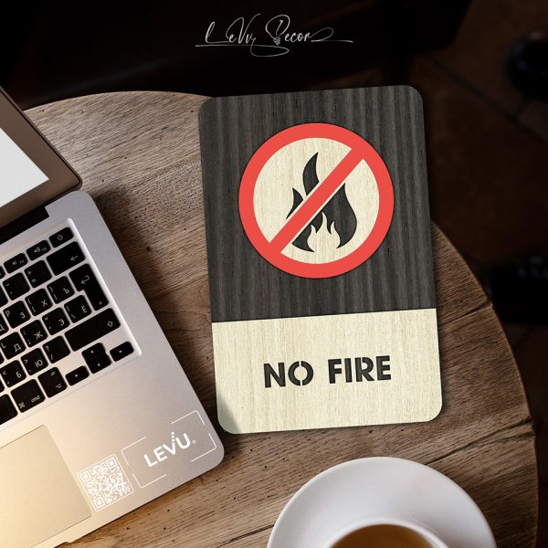 No Fire Sign | No Fire Wood Sign | No Fire Area Sign | Warning Fire Sign Decor Hand Made Wood Sign