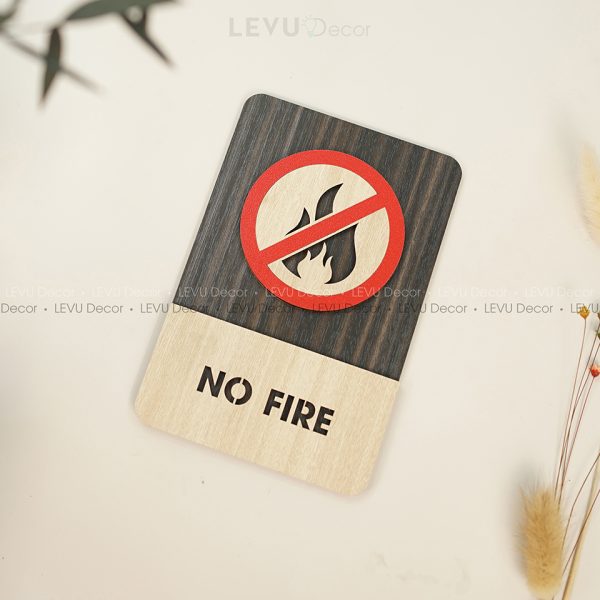 No Fire Sign | No Fire Wood Sign | No Fire Area Sign | Warning Fire Sign Decor Hand Made Wood Sign