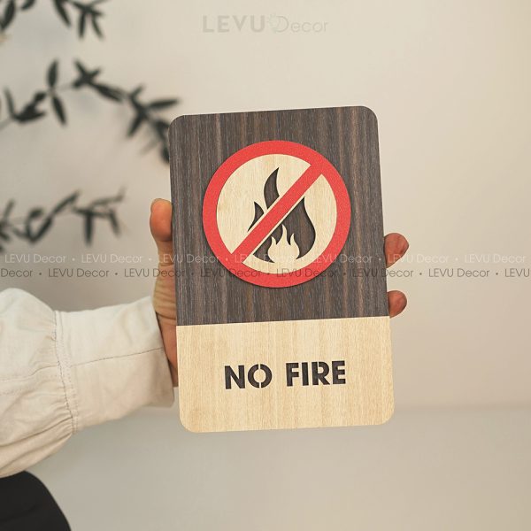 No Fire Sign | No Fire Wood Sign | No Fire Area Sign | Warning Fire Sign Decor Hand Made Wood Sign