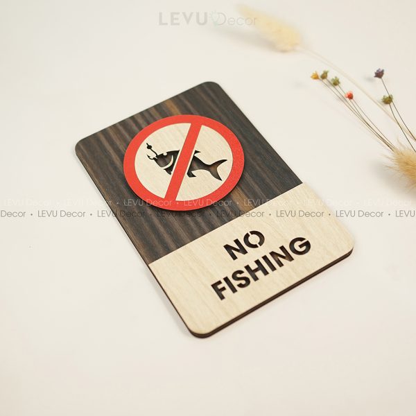 No Fishing Sign| No Fishing Wood Sign| No Fishing Area Sign| Warning Fishing Sign Decor Hand Made Wood Sign