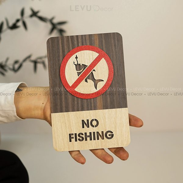 No Fishing Sign| No Fishing Wood Sign| No Fishing Area Sign| Warning Fishing Sign Decor Hand Made Wood Sign