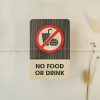 No Food Or Drink Sign | Modern Wood Sign | No Food Or Drink Area Sign | Warning Food Or Drink Sign Decor