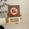 No Food Or Drink Sign | Modern Wood Sign | No Food Or Drink Area Sign | Warning Food Or Drink Sign Decor