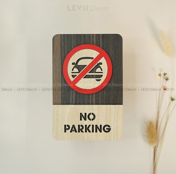 No Parking Sign | Modern Wood Sign | No Parking Area Sign | Warning Parking Sign Decor