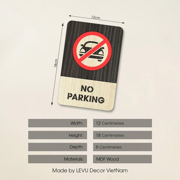 No Parking Sign | Modern Wood Sign | No Parking Area Sign | Warning Parking Sign Decor