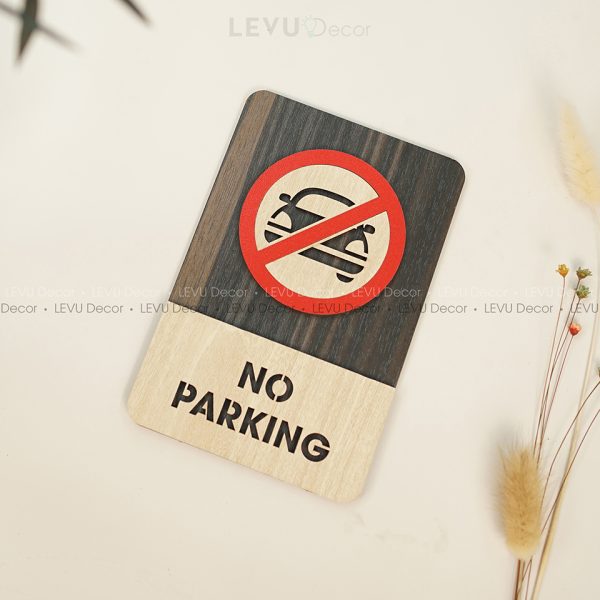 No Parking Sign | Modern Wood Sign | No Parking Area Sign | Warning Parking Sign Decor