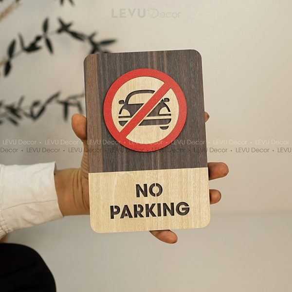 No Parking Sign | Modern Wood Sign | No Parking Area Sign | Warning Parking Sign Decor