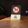 No Pets Sign | Modern Wood Sign | No Pets Area Sign | Warning Pets Sign Decor