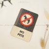 No Pets Sign | Modern Wood Sign | No Pets Area Sign | Warning Pets Sign Decor