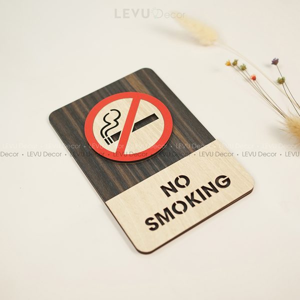 No Smoking Sign | Modern Wood Sign | No Smoking Area Sign | Warning Smoking Sign Decor