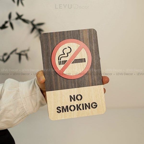 No Smoking Sign | Modern Wood Sign | No Smoking Area Sign | Warning Smoking Sign Decor